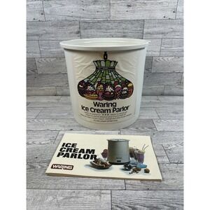 Waring Ice‎ Cream Parlor Freezer Maker Replacement Part Bucket & Recipe Book